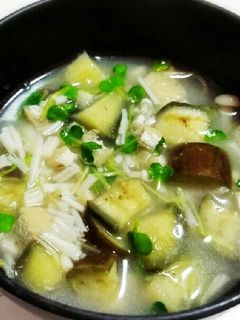 そうめん入り☆なすと油揚げの味噌汁-レシピのメイン写真