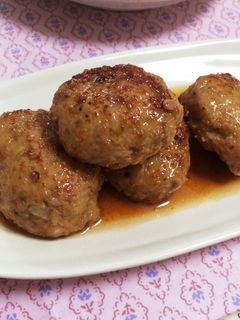 豚ひき肉で*ふわふわ照焼きつくね-レシピのメイン写真