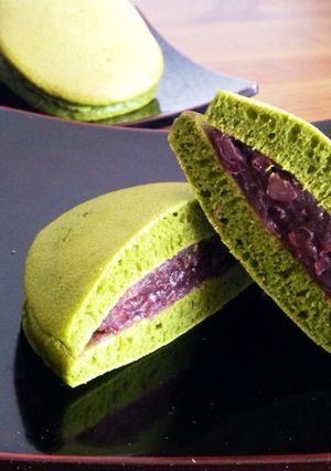 簡単！粉末緑茶で抹茶のどら焼き♪-レシピのメイン写真
