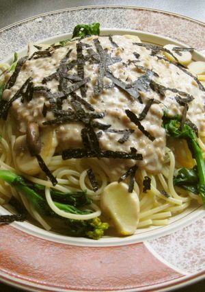 生クリームでまろやか！納豆スパゲティー-レシピのメイン写真
