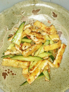 油揚げとキュウリの梅和え-レシピのメイン写真