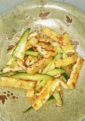 油揚げとキュウリの梅和え-レシピのメイン写真