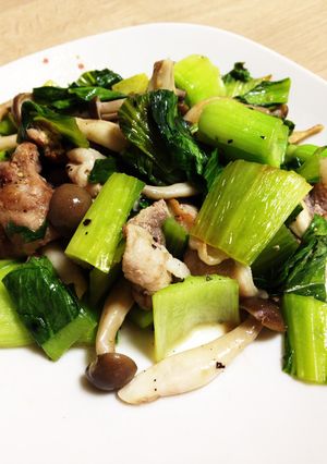 チンゲン菜と豚肉の炒めもの-レシピのメイン写真