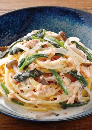 ほうれん草と鮭のクリームパスタ-レシピのメイン写真