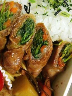 お弁当に♪焼肉のタレで簡単☆豆苗の肉巻-レシピのメイン写真