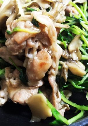 豆苗で☆豚肉のオイスターソース炒め-レシピのメイン写真