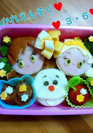 アナ雪ツムツム風のお弁当(^-^)-レシピのメイン写真