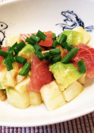 アボカドと長芋とマグロの☆なめ茸和え-レシピのメイン写真