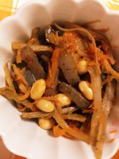 大豆こんにゃくゴボウの煮物☆-レシピのメイン写真