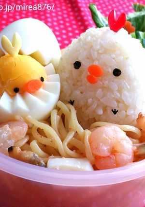 キャラ弁 焼きそばのおうちでコケピヨ♡-レシピのメイン写真