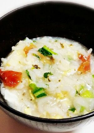 朝食に☆さっぱり梅たまご雑炊-レシピのメイン写真