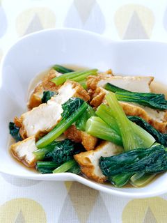 簡単!小松菜と厚揚げの煮物-レシピのメイン写真