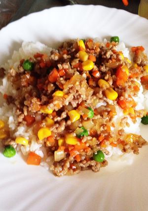 野菜入りそぼろ子供と一緒簡単ランチ覚書-レシピのメイン写真