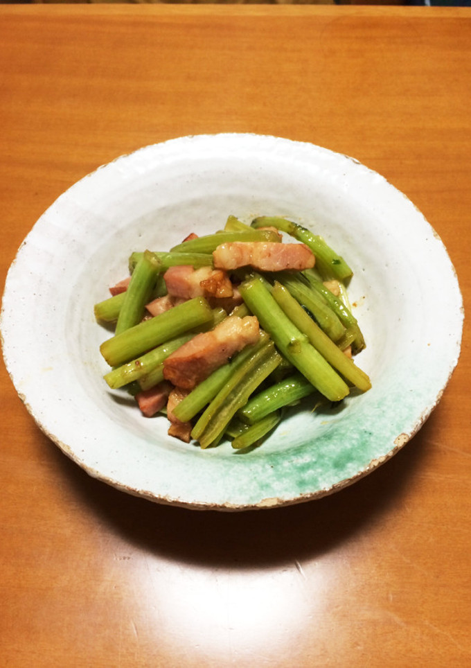春菊の茎のマヨ炒め-レシピのメイン写真