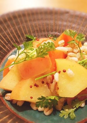 丸麦とりんごと人参のサラダ☆マクロビ-レシピのメイン写真