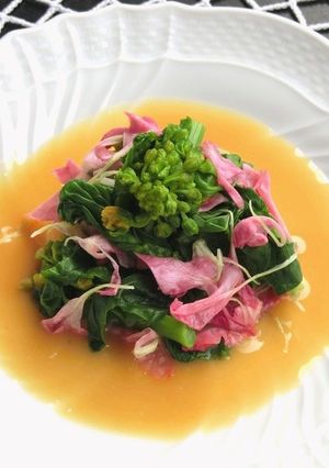 菜の花とカーネーションの酢味噌和え-レシピのメイン写真