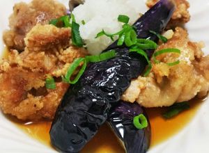 鶏もも肉となすの揚げびたし大根おろし添え-レシピのメイン写真