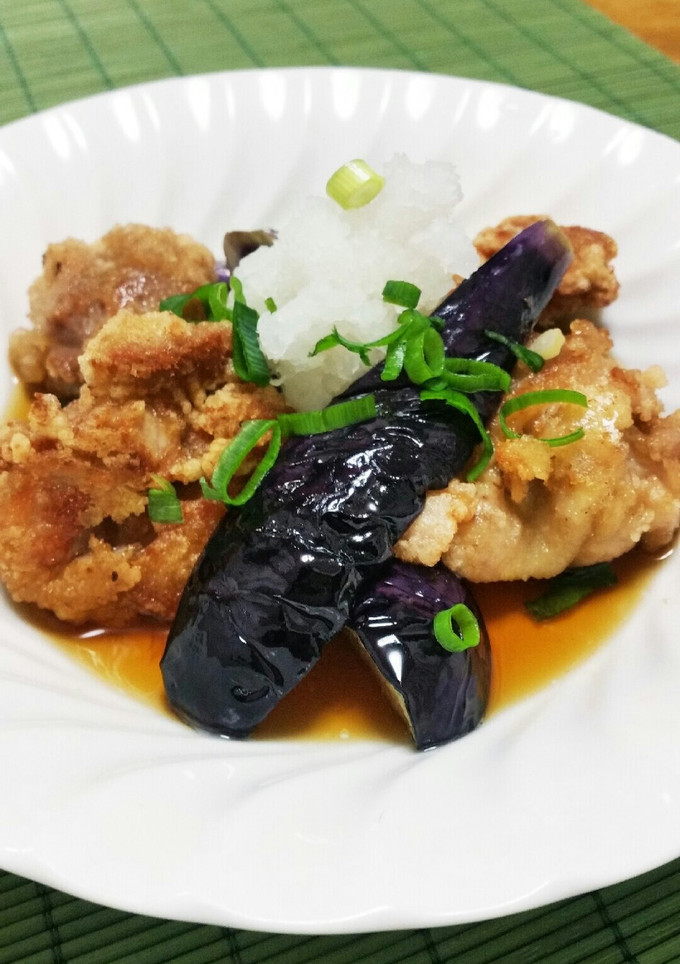 鶏もも肉となすの揚げびたし大根おろし添え-レシピのメイン写真