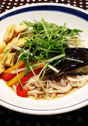 焼きなすと油揚げのさっぱり素麺★-レシピのメイン写真