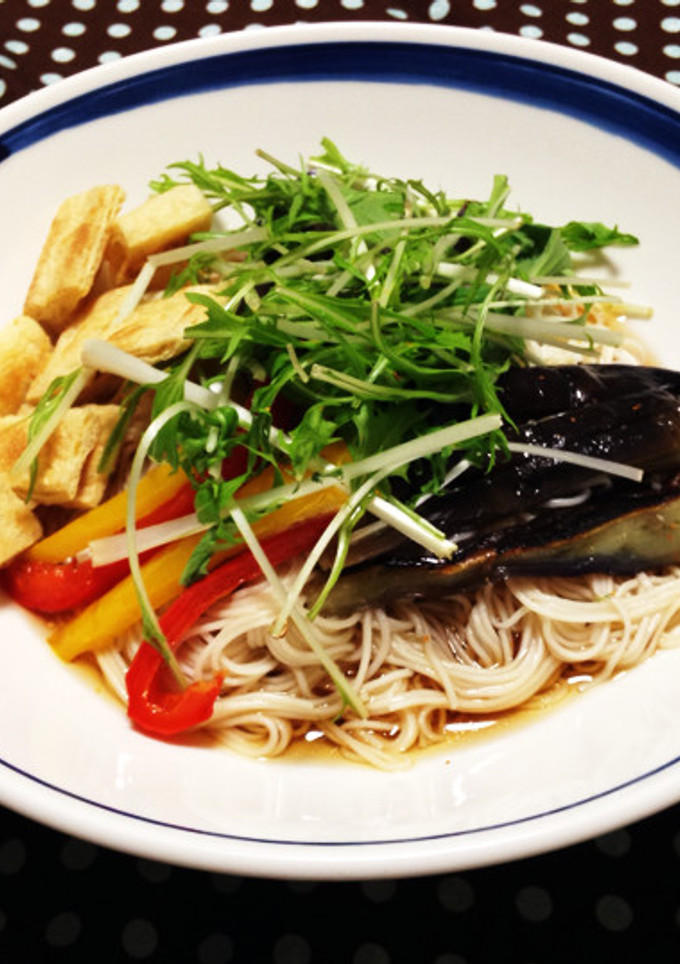 焼きなすと油揚げのさっぱり素麺★-レシピのメイン写真