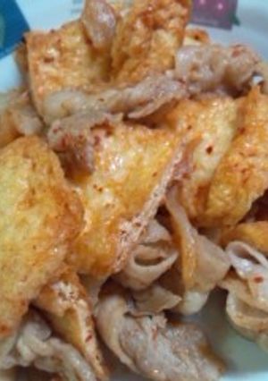 油揚げと豚肉のキムチ炒め-レシピのメイン写真
