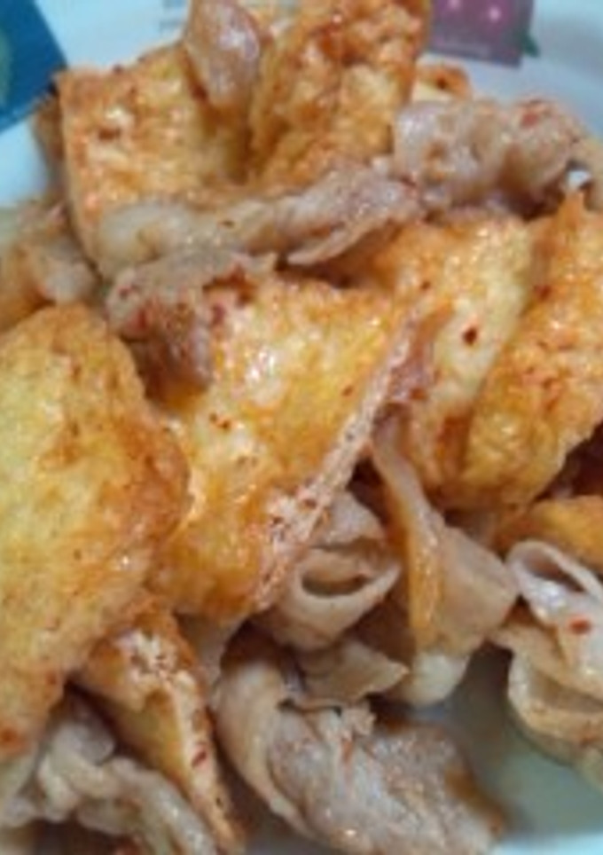 油揚げと豚肉のキムチ炒め-レシピのメイン写真