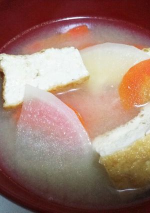 おばあちゃんの味♡根菜と厚揚げの味噌汁-レシピのメイン写真