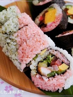ひな祭りカラー❀三色海鮮巻き寿司-レシピのメイン写真