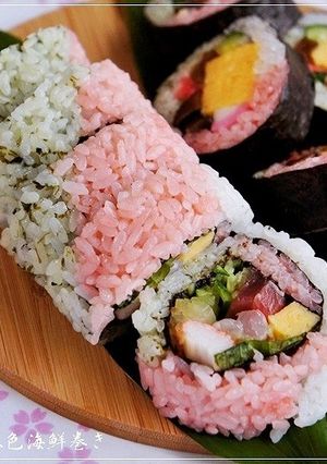 ひな祭りカラー❀三色海鮮巻き寿司-レシピのメイン写真