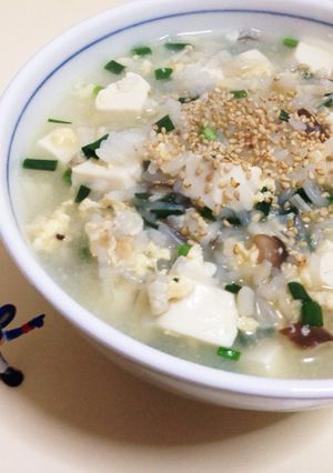 ダイエットランチ簡単キノコ雑炊（大盛）-レシピのメイン写真