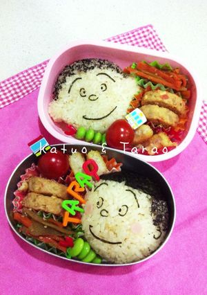 サザエさん カツオ&タラちゃん キャラ弁-レシピのメイン写真