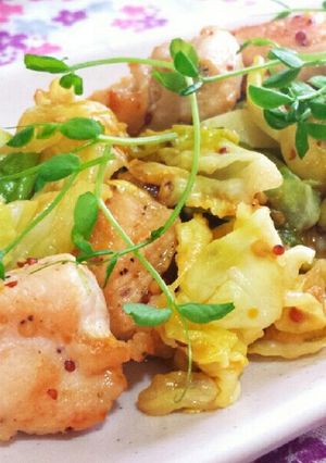 キャベツ×むね肉のハニーマスタード炒め☆-レシピのメイン写真