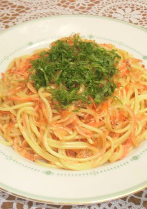 桜海老と人参の和風クリームパスタ-レシピのメイン写真