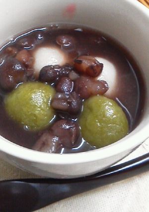 簡単♪白玉・抹茶団子☆癒やされおしるこ-レシピのメイン写真