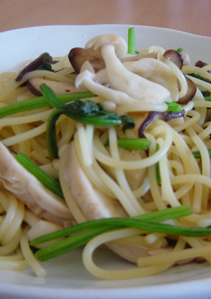 椎茸とほうれん草の和風パスタ-レシピのメイン写真