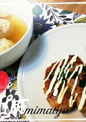 簡単2品！鶏の照りつくね&オニオンスープ-レシピのメイン写真