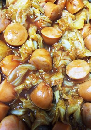 簡単！！キャベツとウィンナーのカレー炒め-レシピのメイン写真