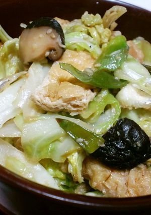 いつものお味噌と油揚げで回鍋肉丼-レシピのメイン写真