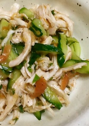 鶏肉と胡瓜の和物(ポンペイペッパー入り)-レシピのメイン写真