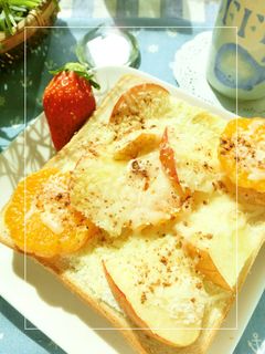 りんごとミカンのココナッツチーズトースト-レシピのメイン写真