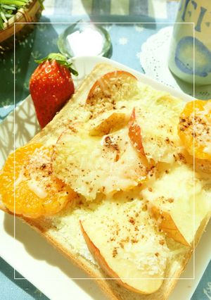 りんごとミカンのココナッツチーズトースト-レシピのメイン写真
