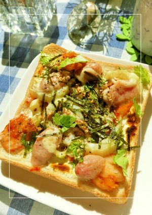 セロリ×ウィンナーのキムチトースト-レシピのメイン写真