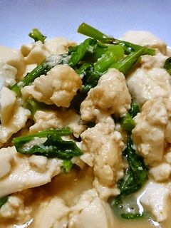 なばなと豆腐のごま味噌炒め-レシピのメイン写真