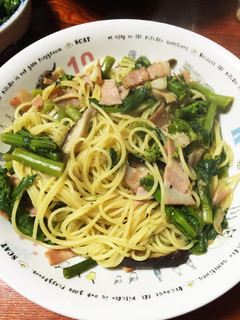 菜花のおひたしリメイクパスタ-レシピのメイン写真