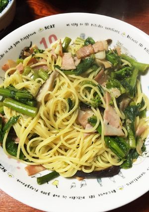 菜花のおひたしリメイクパスタ-レシピのメイン写真