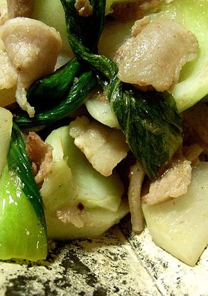 豚バラと大根、青梗菜の梅炒め-レシピのメイン写真