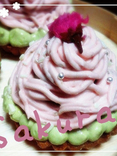 苺と抹茶の!!桜モンブラン♡タルト-レシピのメイン写真