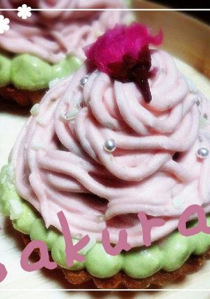 苺と抹茶の!!桜モンブラン♡タルト-レシピのメイン写真