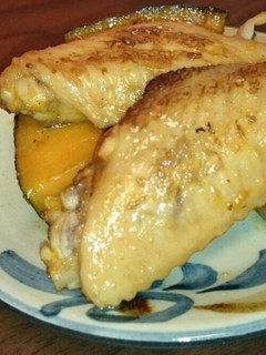 アンチエイジング♪かぼちゃと手羽の煮物-レシピのメイン写真