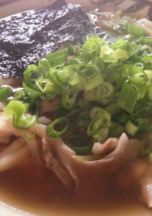 お昼ご飯。舞茸うどんねぎたっぷりのせ-レシピのメイン写真
